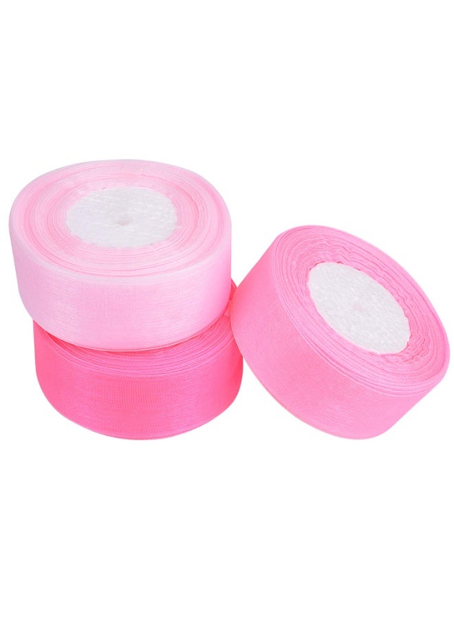 Mordely 3 Rolls Sheer Chiffon Ribbons 1.5 Inches x 25 Yards/Each Roll for Wedding Gift Wrapping Home Decorations - Image 3